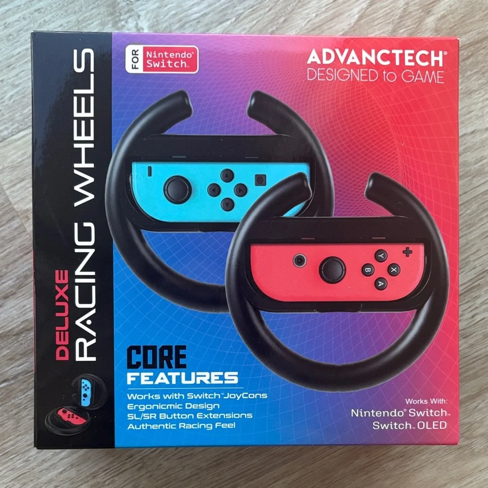 Complete Nintendo Switch Console + 2-Pc Racing Wheels Set ($10 value) - Picture 5 of 7